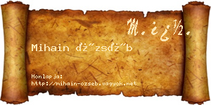 Mihain Özséb névjegykártya
